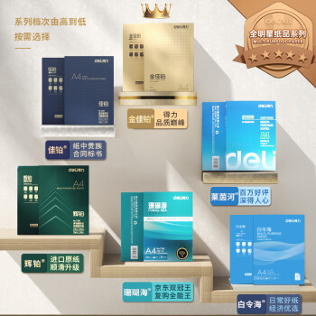 得力/deli/DL/deli 复印纸 A4 70g克500张*5包一箱 双面复印纸 整箱2500张